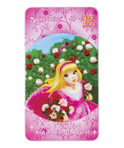 Карандаши цветные BRAUBERG «Rose Angel», 12 цветов, металлическая упаковка, 180544