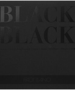 Альбом для эскизов и зарисовок 20л. 200*200мм на склейке «BlackBlack», 300г/м2, черная бумага