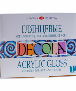 Краски акриловые Decola, 12 цветов, глянцевые, 20мл, картон