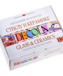 Краски по стеклу и керамике Decola, 12 цветов, 20мл, картон