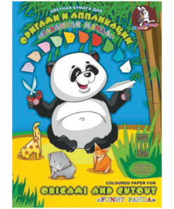 Цветная бумага для оригами и аппликации Лилия Холдинг «Забавная панда», A4, 10л., 10цв., в папке