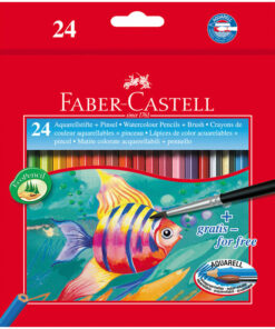 Карандаши акварельные Faber-Castell, 24цв+кисть, картон, европодвес