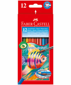 Карандаши акварельные Faber-Castell, 12цв+кисть, картон, европодвес