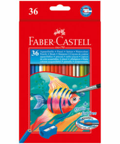 Карандаши акварельные Faber-Castell, 36цв+кисть, картон, европодвес