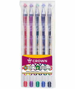 Набор гелевых ручек Crown «Hi-Jell Color» 5шт., 5цв., 0,5мм, ПВХ уп., европодвес