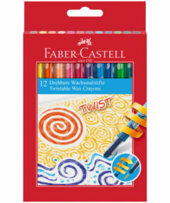 Карандаши восковые Faber-Castell, 12цв., выкручивающийся стержень, картон. упак., европодвес