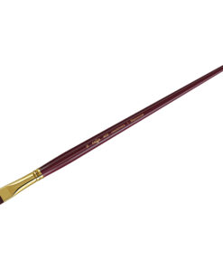 Кисть художественная, синтетика бордовая, Гамма «Вернисаж», плоская, длинная ручка №16