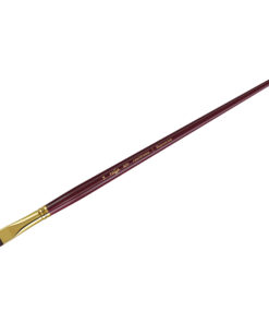 Кисть художественная, синтетика бордовая, Гамма «Вернисаж», плоскоовальная, длинная ручка №14