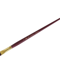 Кисть художественная, синтетика бордовая, Гамма «Вернисаж», плоскоовальная, длинная ручка №16