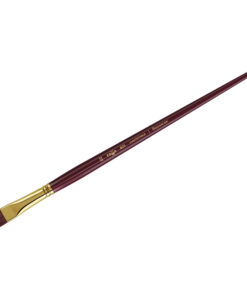 Кисть художественная, синтетика бордовая, Гамма «Вернисаж», плоскоовальная, длинная ручка №22