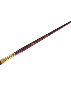 Кисть художественная, синтетика бордовая, Гамма «Вернисаж», плоскоовальная, длинная ручка №24