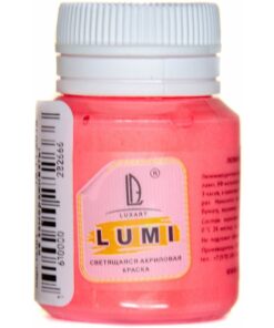Акриловая светящаяся краска LuxLumi красно-оранжевый люминесцентный 20 мл