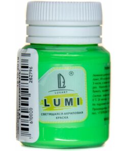 Акриловая светящаяся краска LuxLumi зеленый люминесцентный 20 мл