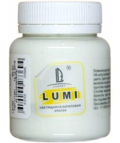 Акриловая светящаяся краска LuxLumi белый люминесцентный 80 мл