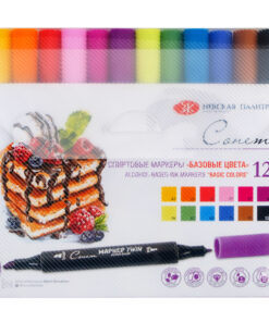 Набор маркеров для творчества Сонет «Базовые цвета», 12цв., скош./пулевидный